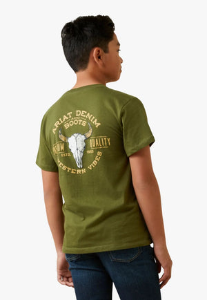 Ariat CLOTHING-Boys T-Shirts Ariat Boys Bison Skull T-Shirt