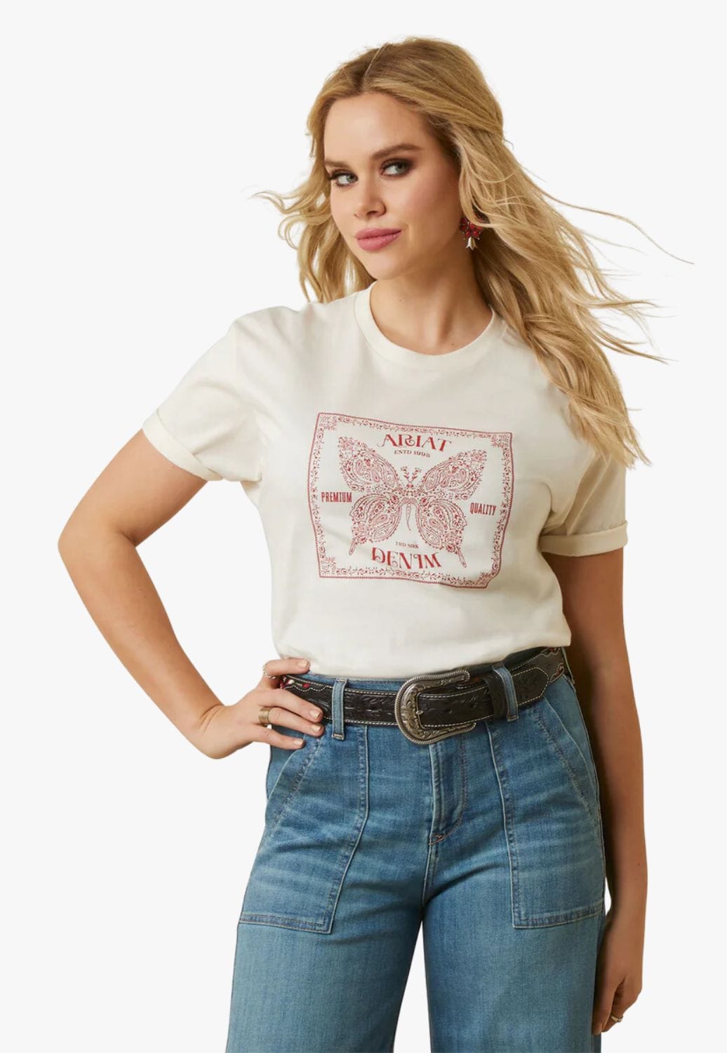 Ariat CLOTHING-WomensT-Shirts Ariat Womens Butterfly Bandana T-Shirt
