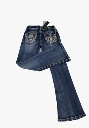 Grace In LA CLOTHING-Girls Jeans Grace In LA Girls Embroidered Pocket Jean