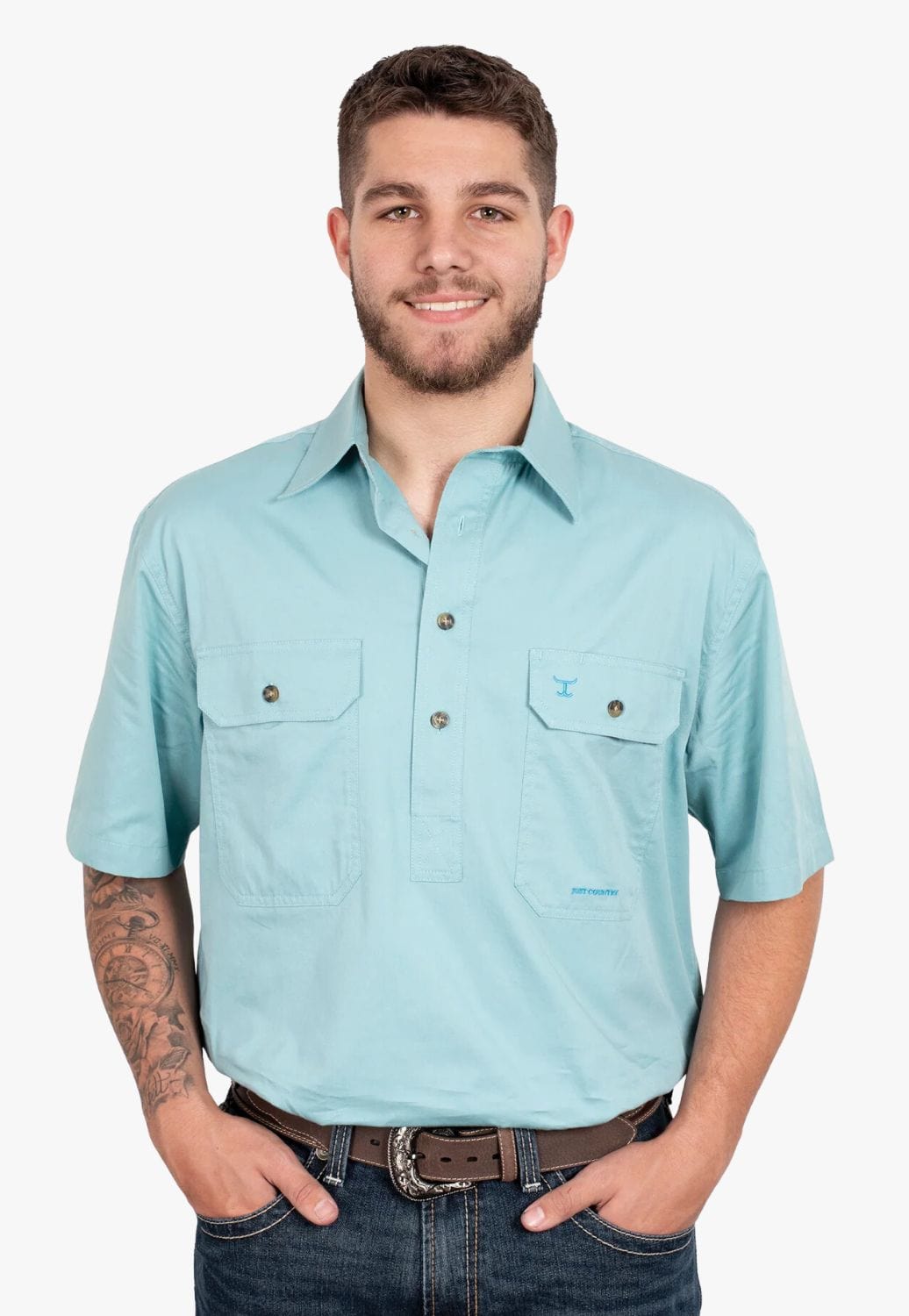 Just Country CLOTHING-Mens Short Sleeve Shirts Just Country Mens Adam Work Shirt JC10104