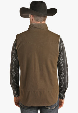 Powder River CLOTHING-Mens Vests Powder River Mens Brushed Cotton Canvas Vest