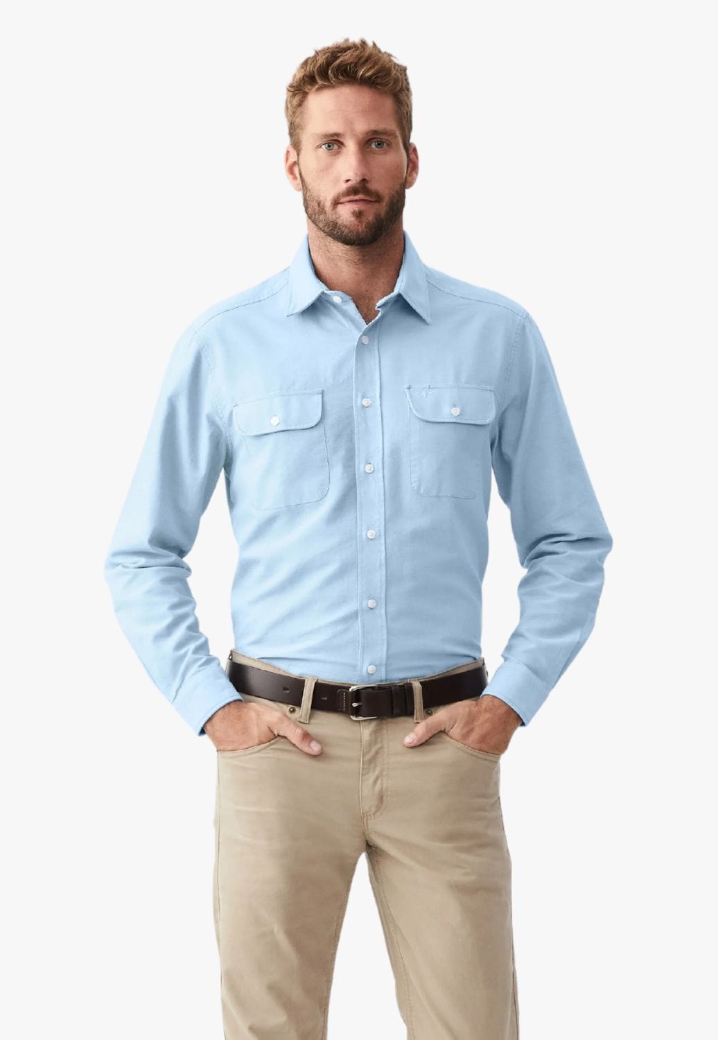 R.M. Williams CLOTHING-Mens Long Sleeve Shirts R.M. Williams Mens Bourke Shirt