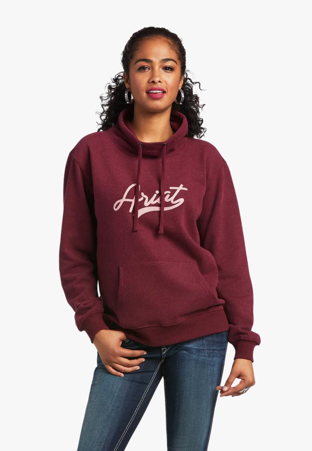 Ariat CLOTHING-Womens Pullovers Ariat Womens REAL Logo High Neck Pullover