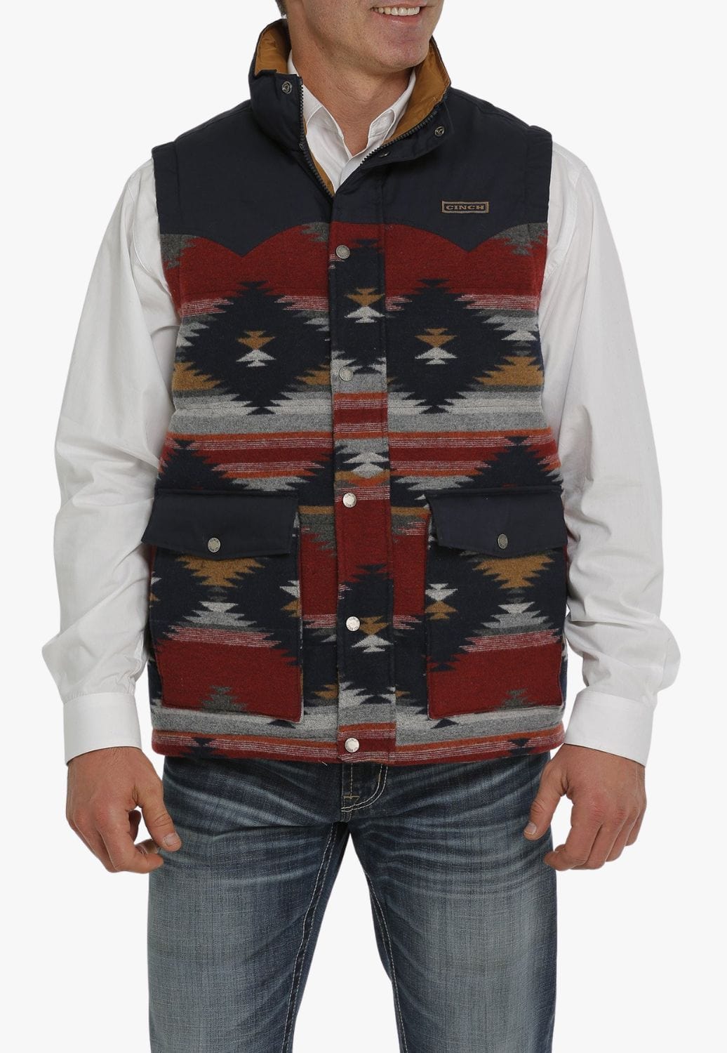 Cinch CLOTHING-Mens Vests Cinch Mens Quilted Southwest Vest