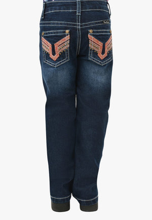 Pure Western CLOTHING-Girls Jeans Pure Western Girls Aztec Boot Cut Jean