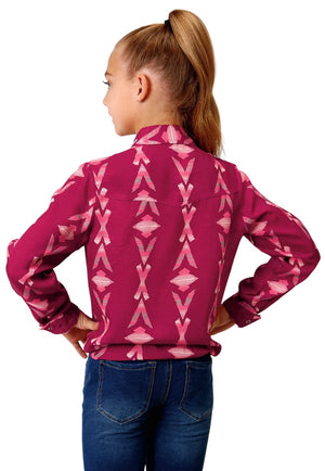 Roper CLOTHING-Girls Long Sleeve Shirts Roper Girls Five Star Collection Long Sleeve Shirt