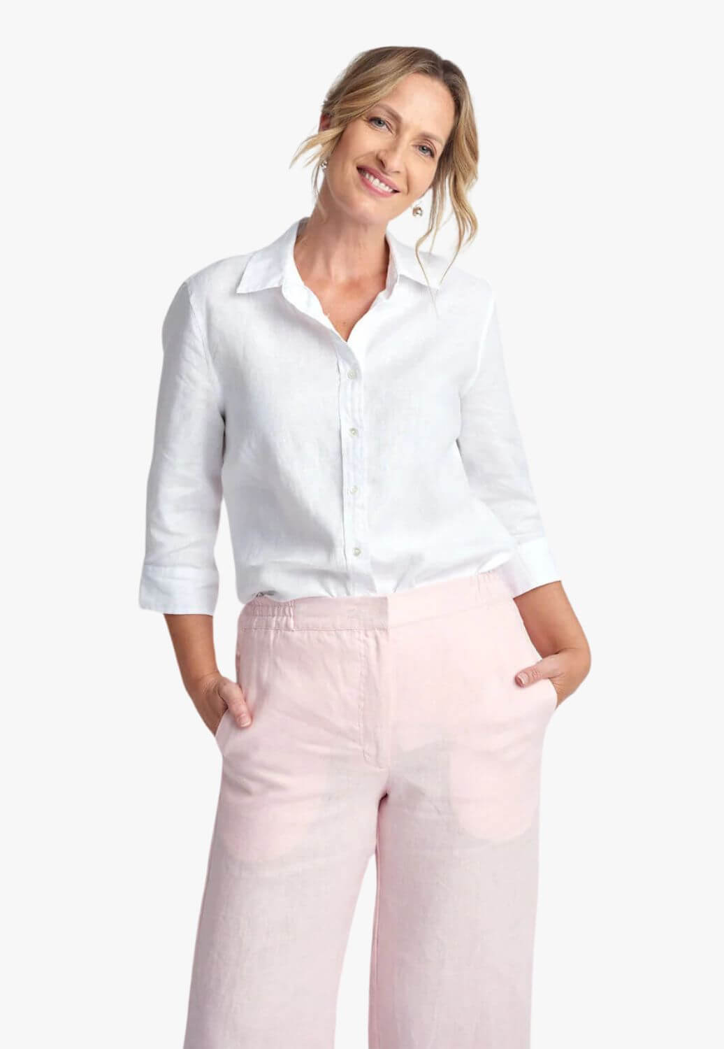 Goondiwindi Cotton Womens Linen 3/4 Sleeve Shirt