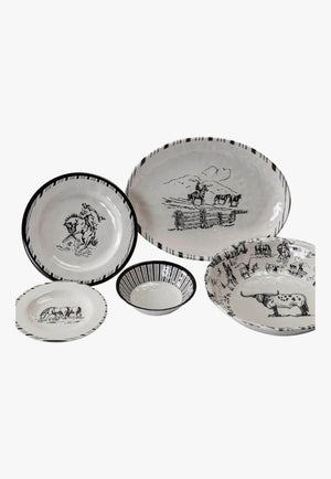 Ranch Life 14 Pc Melamine Dinnerware Set