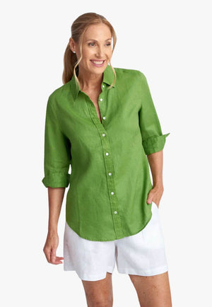 Goondiwindi Cotton Womens Linen 3/4 Sleeve Shirt