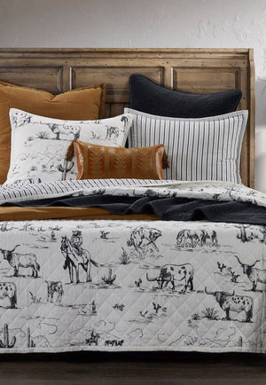 Ranch Life Western Toile Reversible Quilt Set - Single