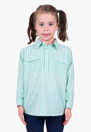 Hard Slog Kids Lize Half Button Long Sleeve Shirt