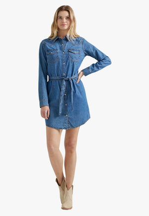 Wrangler Womens Long Sleeve Denim Dress