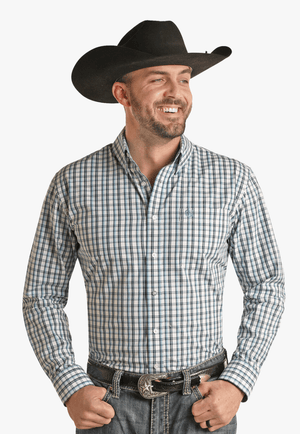 Panhandle Mens Plaid Long Sleeve Shirt