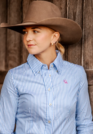 Campdraft Aus Womens Stripe Long Sleeve Shirt