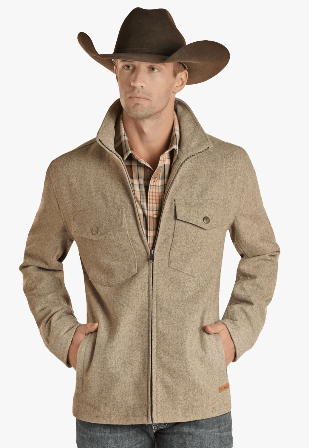 Powder River Mens Solid Wool Coat