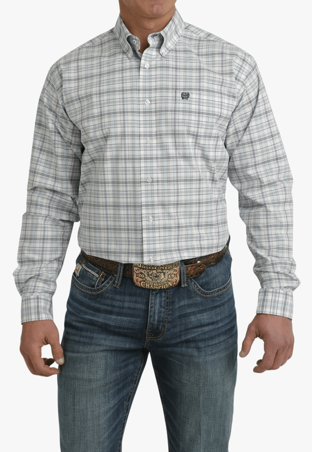 Cinch Mens Plaid Long Sleeve Shirt