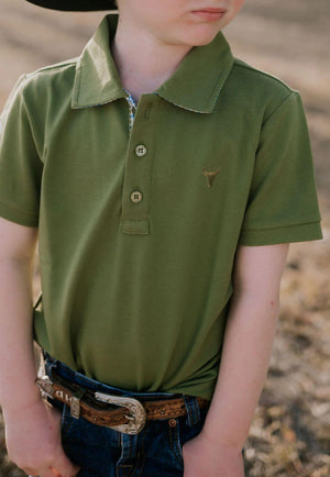 Little Windmill Boys Olive Polo Shirt