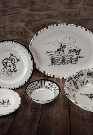 Ranch Life 14 Pc Melamine Dinnerware Set