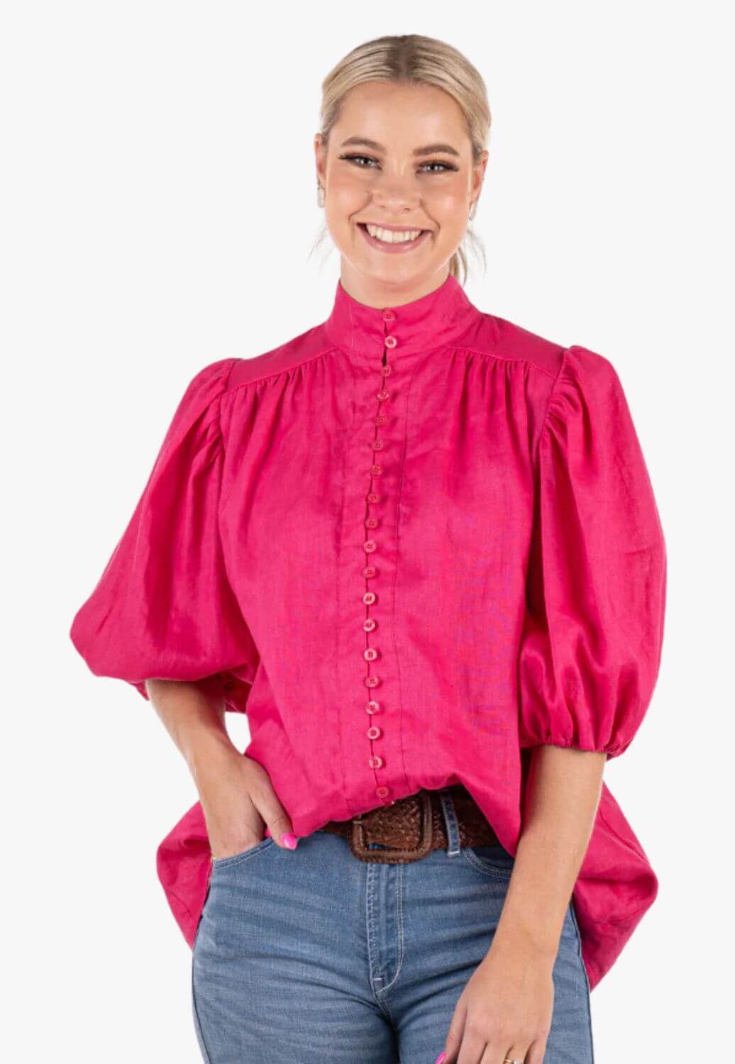 Hitchley & Harrow Womens Linen Blouse