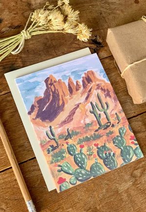 Little Salt Wagon Western Desert Landscape Blank Card