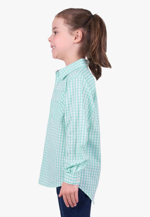 Hard Slog Kids Lize Half Button Long Sleeve Shirt