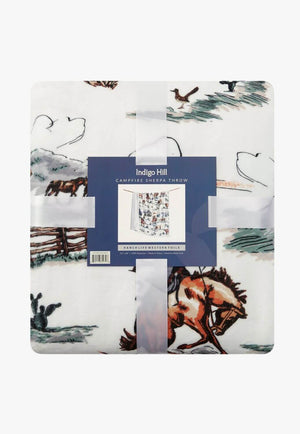 Ranch Life Western Toile Campfire Sherpa Throw