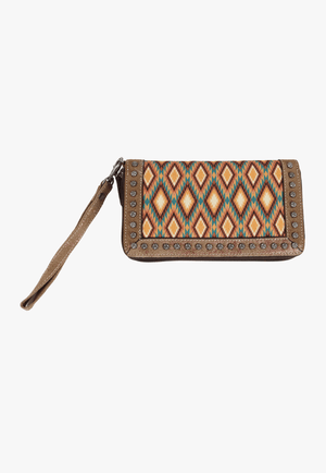 Ariat Womens Southwest Diamond Print Clutch Wallet