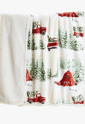 Carstens Barn & Truck Plush Sherpa Throw