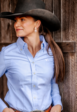 Campdraft Aus Womens Oxford Long Sleeve Shirt