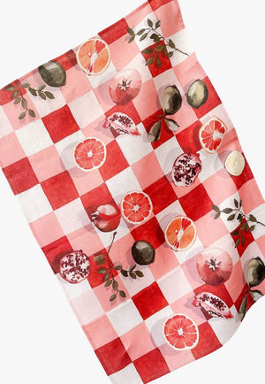 Whitney Spicer Pink Gingham Tea Towel