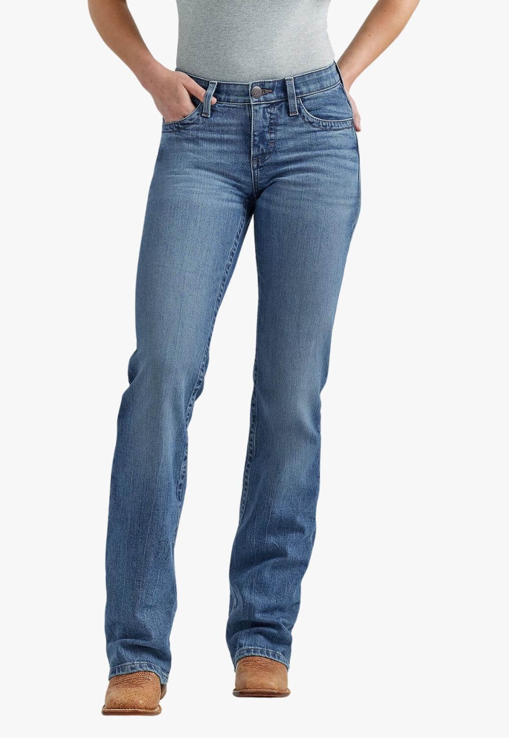 Wrangler Womens Jade Mid Rise Relaxed Bootcut Jean