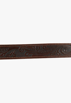 Pilbara Western Rodeo Buckle Tooled Belt