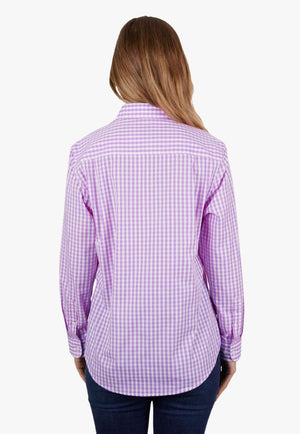 Hard Slog Womens Ayla Half Button Long Sleeve Shirt