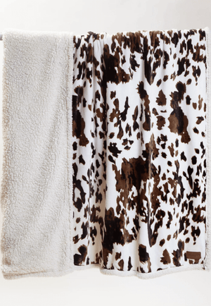 Wrangler Tri-colour Cowhide Plush Sherpa Throw