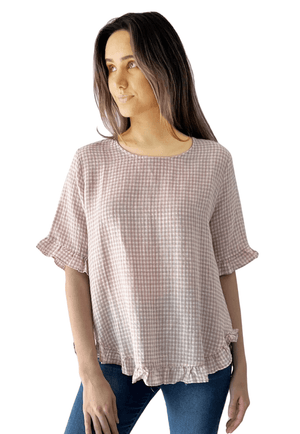 Amyic Womens Gingham Top