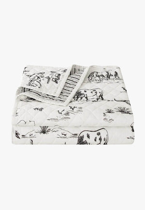 Ranch Life Western Toile Reversible Quilt Set - Queen