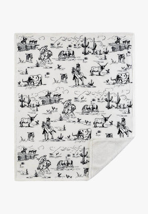 Ranch Life Western Toile Campfire Sherpa Throw