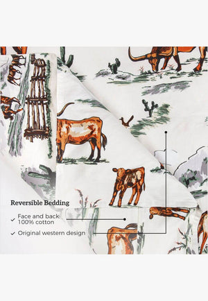 Ranch Life Reversible Quilt Cover Set - Super King