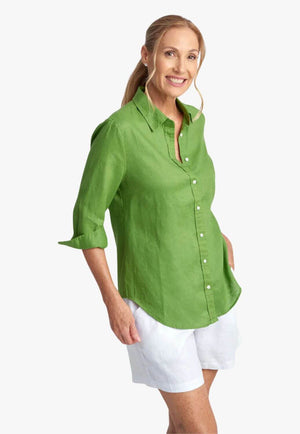 Goondiwindi Cotton Womens Linen 3/4 Sleeve Shirt