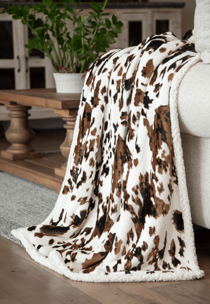 Wrangler Tri-colour Cowhide Plush Sherpa Throw