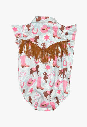 Shea Baby Horse Ruffle Snap Onesie