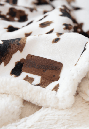 Wrangler Tri-colour Cowhide Plush Sherpa Throw