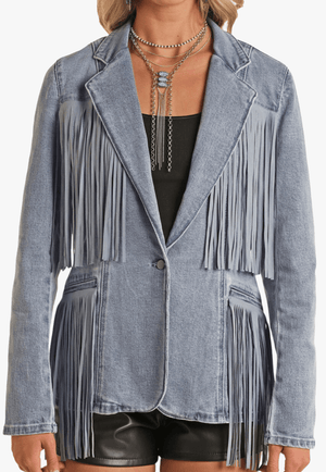 Rock and Roll Womens West Desperado Fringe Blazer