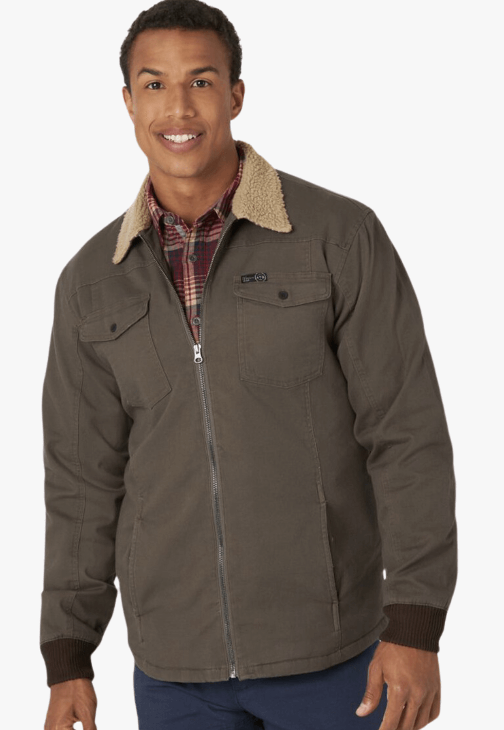 Mens shops wrangler sherpa lined denim jacket