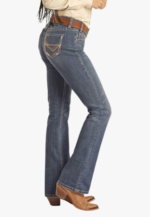 Rock and Roll Womens Mid Rise Stretch Riding Jean