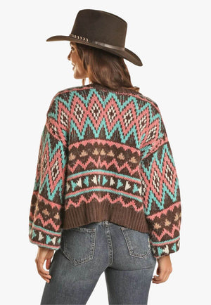 Rock and Roll Womens Aztec Cardigan