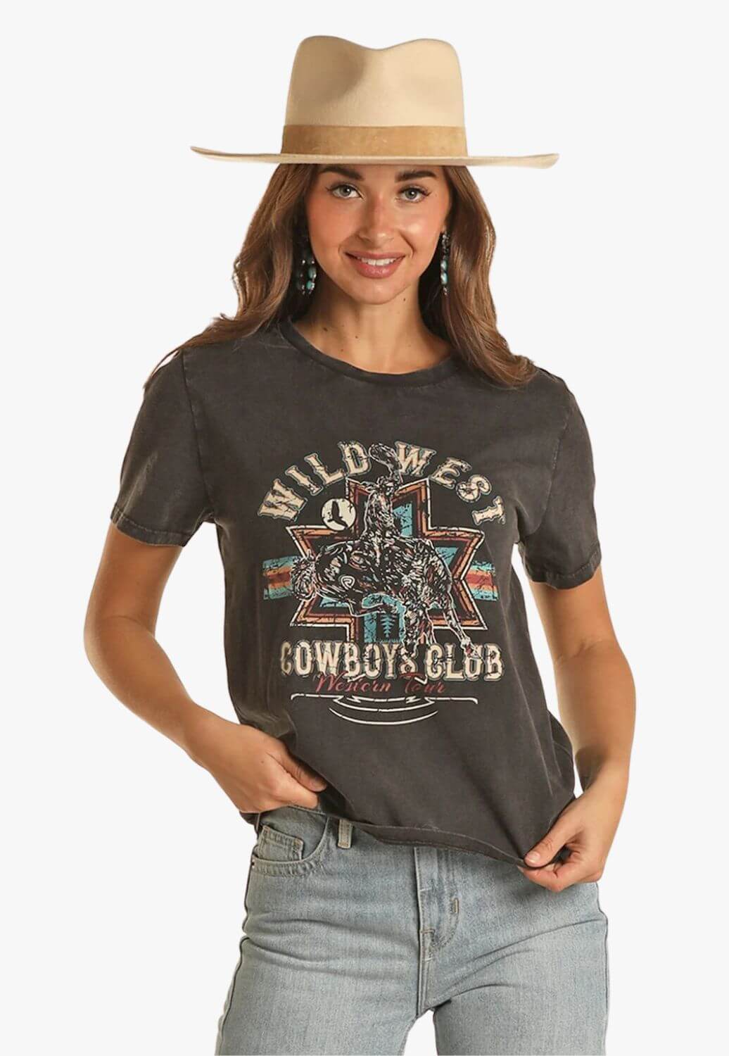 Rock and Roll Womens Wild West Graphic T-Shirt