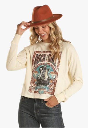 Rock and Roll Womens Guitar Graphic Pullover