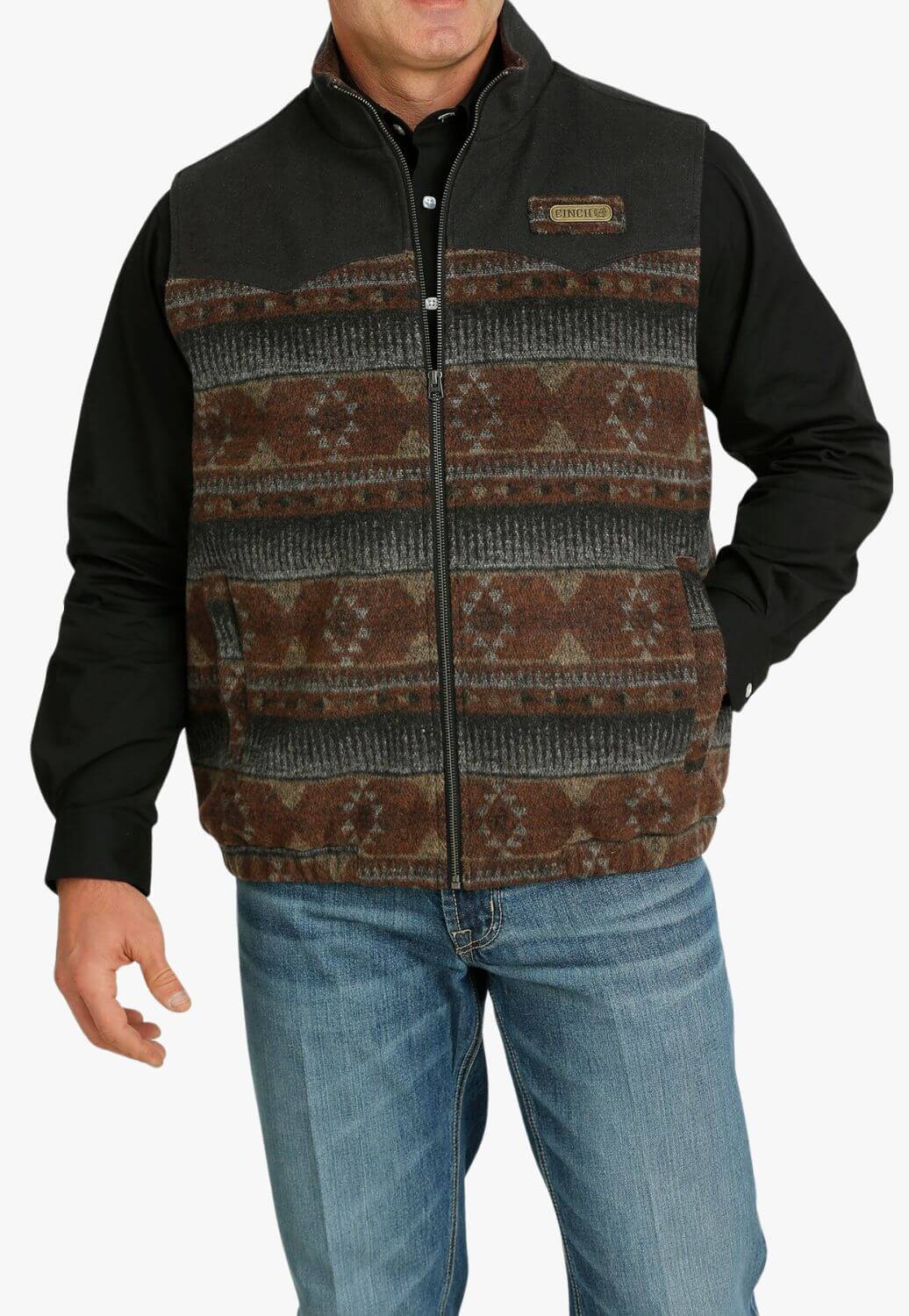 Cinch Mens Woooly Aztec Vest