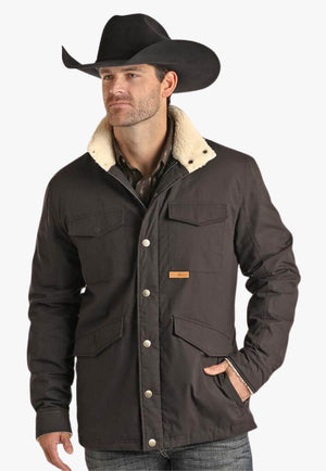 Powder River Mens Oil Skin Canvas Jacket